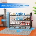 thumbnail image 4 of SUFAUY 3-Tier 33" Wide Shoes Rack Stackable, Metal Mesh, Black, 4 of 8