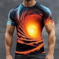 thumbnail image 4 of Camisetas de Verano para Hombres de Manga Corta Impresa Cuello Redondo Casual Top para el Uso Diario de la Playa, 4 of 5