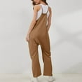 thumbnail image 6 of UVEASISHA Casual Jumpsuits for Women Sleeveless Criss Cross V Neck Rompers Loose Fit Bib Overalls with Pockets Coffee XXXL, 6 of 8