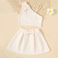 thumbnail image 2 of Kids Toddler Baby Girls Spring Summer Sling Shoulder Suspenders Top Bow Tie Skirts Outfits Clothes, 2 of 7