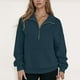 thumbnail image 1 of HongQid Women's Half Zip Sweatshirts Fleece Stand Collar Long Sleeve Oversized Pullovers with Pockets, 1 of 5
