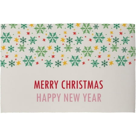 

Tangkunup Place Mat Snowflake Christmas Winter New Year Xmas Red Green Beige Set of 4 for Kitchen Dining Table Mats Placemats Plate Dish Mat Washable