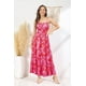 thumbnail image 4 of Vestidos de verano para mujer 2025, vestido con tirantes finos, estampado floral, casual, maxi largo, vestido de playa, morado, rojo, floral, L, 4 of 7