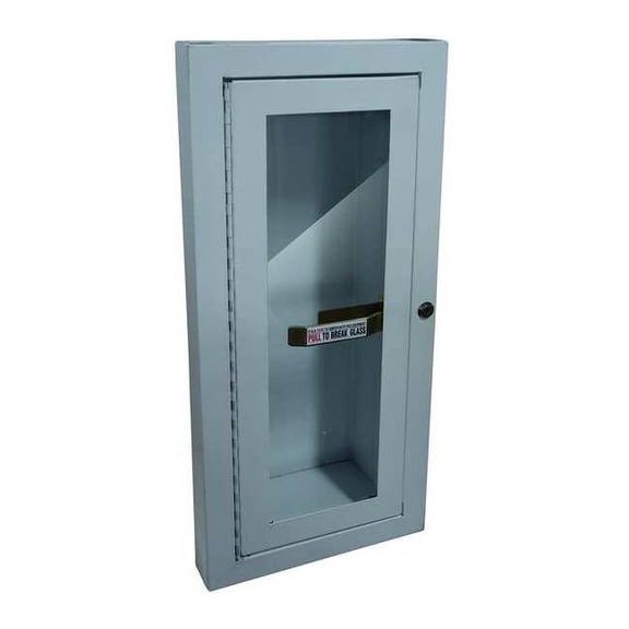 Fire Extinguisher Cabinet, Semi Recessed, 26 3/4 in Height, 10 lb