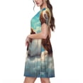 thumbnail image 2 of Easygdp Cloud Guinea Pig para Vestido Transpirable de Mujer, Vestido Suelto de Manga Corta con Pliegues y Bolsillos para el Verano, 2 of 6