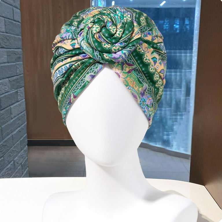 Skymirror Turban Cap Twisted Retro Print Stretchy  display picture 3