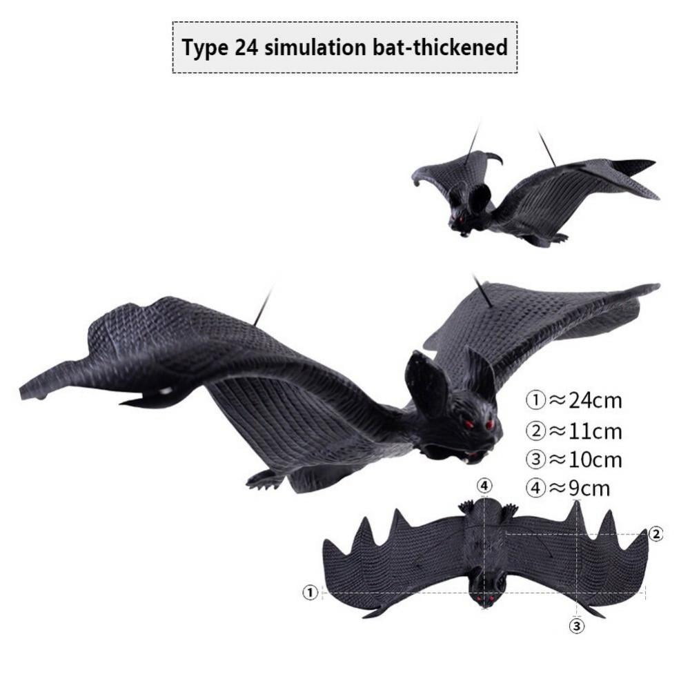 Rubber Simulation Bat Animal Halloween Toy Hanging Pendant Party Decor Props 