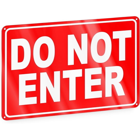 Reflective Do Not Enter Sign, 8 x 12 Inch Aluminum No Entry Keep Out Warning with Pre-Drilled Holes for Doors, Gates, Fences, Indoor and Outdoor Use