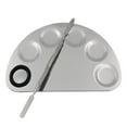 thumbnail image 3 of 2pcs Semicircle Stainless Steel Watercolor Mixing Trays Art Paint Drawing Tray Painting Color Mixer, 3 of 6