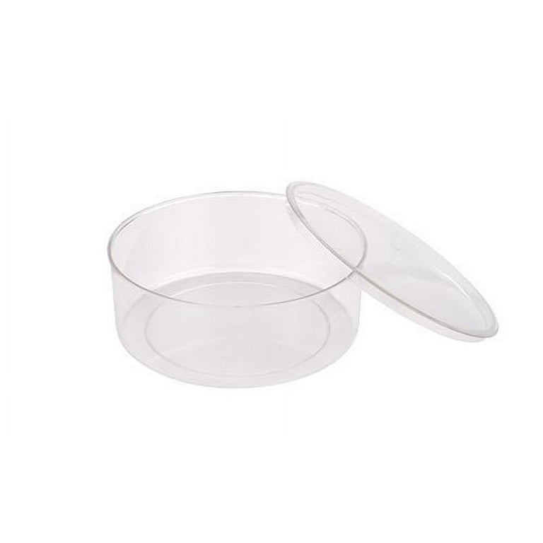 Pioneer Plastics 240C Clear Large Round Plastic Container, 8 W x 3 H,  Pack of 4