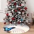 thumbnail image 5 of Pofeuu Butterfly In Blossoms Zen Print Christmas Tree Skirt, Merry Christmas Skirt Xmas Tree Ornaments for Xmas Holiday Party Decorations-48", 5 of 7