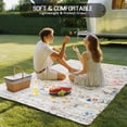 thumbnail image 4 of Vintage Flowers Outdoor Rug 4x6 Ft - Reversible Patio Rug Outdoor Camping Rugs, Pink Blue Colorful Botanical Washable Indoor Outdoor Area Rugs, Non-Slip Outdoor Carpet Runner for Deck/Porch, 4 of 8