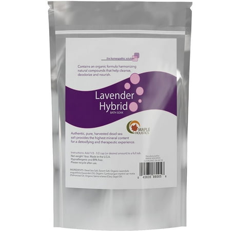 Maple Holistics Lavender Hybrid Bath Soak, Dead Sea Mineral Salt, Natural Skin Care Product, 16