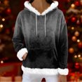 thumbnail image 4 of Hoodies For Women Oversized Winter Plush Cute Gradient Print Flannel Hooded Sweatshirt Trendy Fall Winter Clothes Cozy Pullover,Black,S, 4 of 7