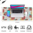 thumbnail image 5 of Long Mouse Pads for Desk,Pioneer Flower Floral Print Pattern Desk Mats on Top Of Desks, Desk Mouse Pad Extra Large with 3mm Non-Slip Base and Stitched Edge for Gaming,Office,Work,Home 35.4"x15.7", 5 of 6