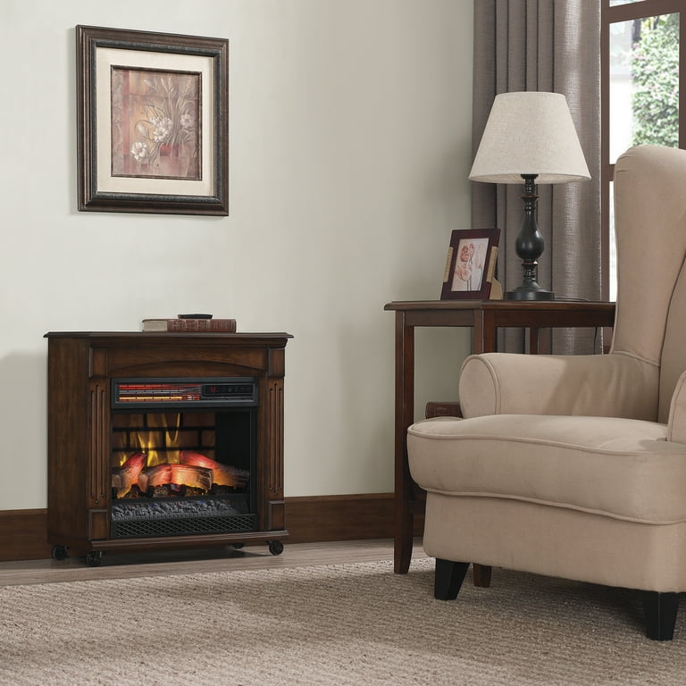 ChimneyFree Electric Infrared Quartz Fireplace Space Heater with Remote, 5,200  BTU, Cherry - Walmart.com