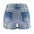 thumbnail image 6 of Aloohaidyvio Denim Shorts for Women,Womens Button up High Waisted Fringe Patchwork Pocket Sexy Denim Shorts, Summer Shorts for Women, 6 of 6