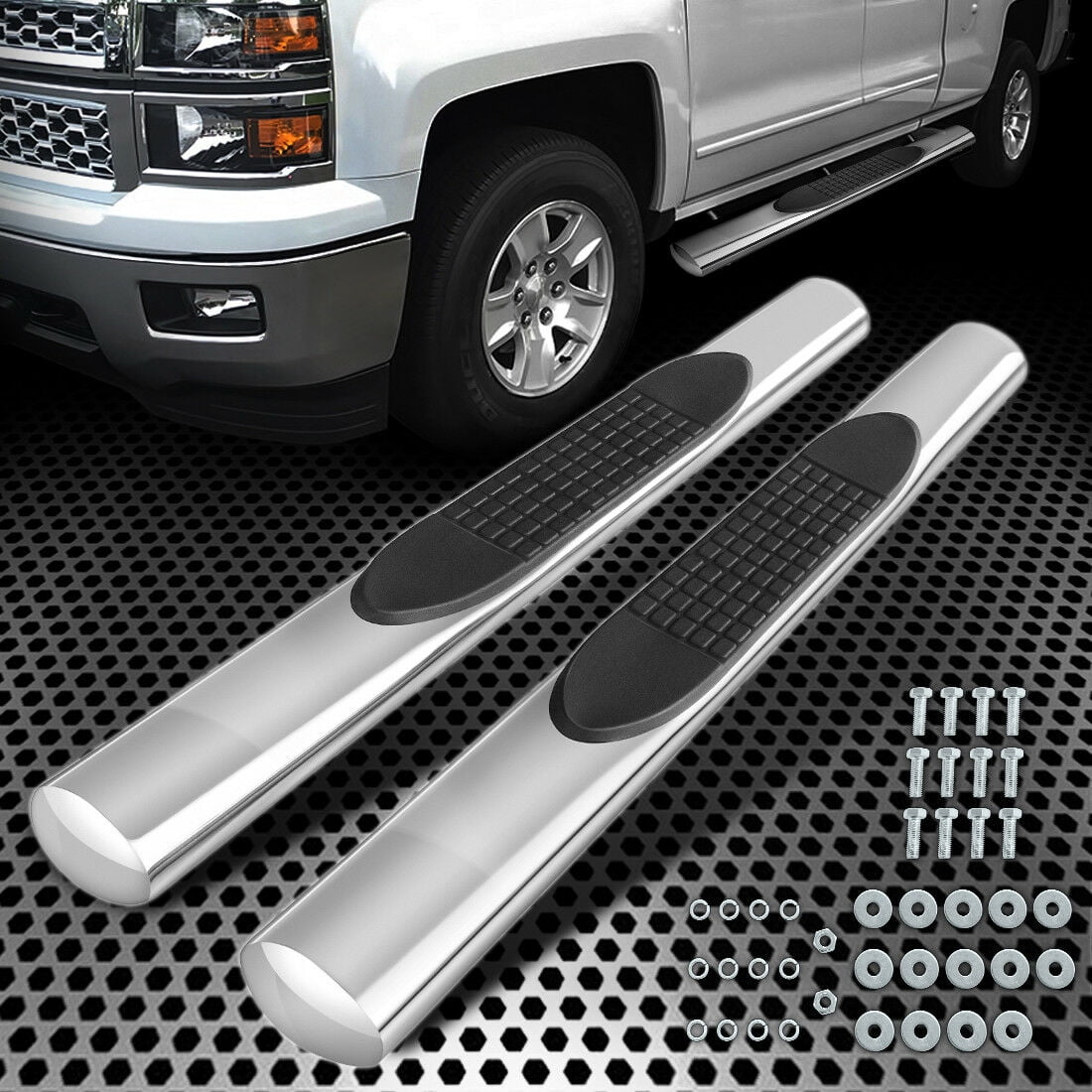 4" Side Step Nerf Bar For 20072018 Silverado 1500 2500 Regular