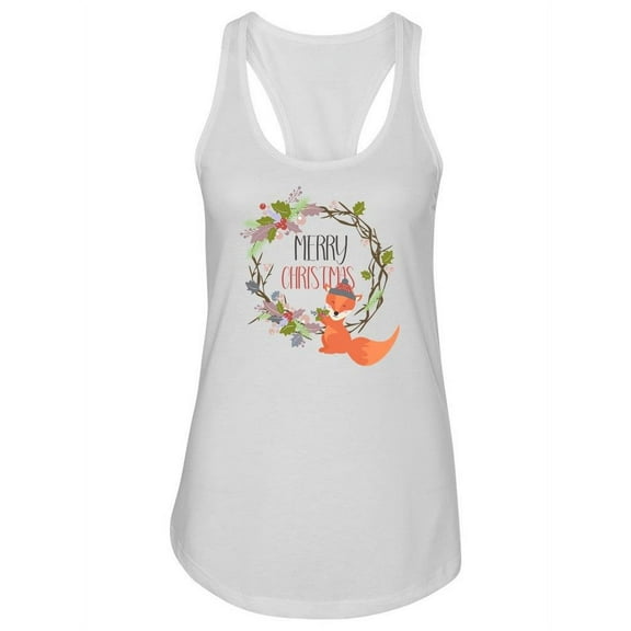 Merry Christmas Fox Design     Tank Women -Image by Shutterstock, Female x-Small