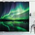 thumbnail image 1 of Ambesonne Iceland Shower Curtain, View over Lake Thingvellir, 69"Wx75"L, Sea Green and Night Blue, 1 of 3