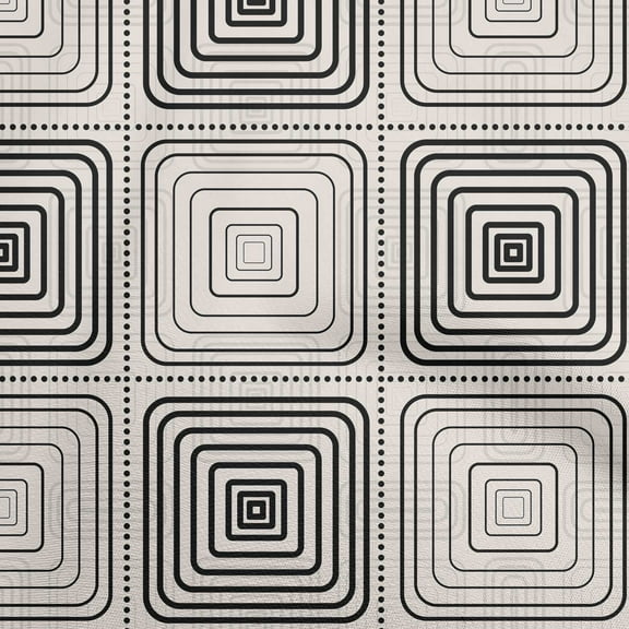 oneOone Polyester Spandex Black Fabric Geometric Sewing Craft Projects Fabric Prints By Yard 56 Inch Wide