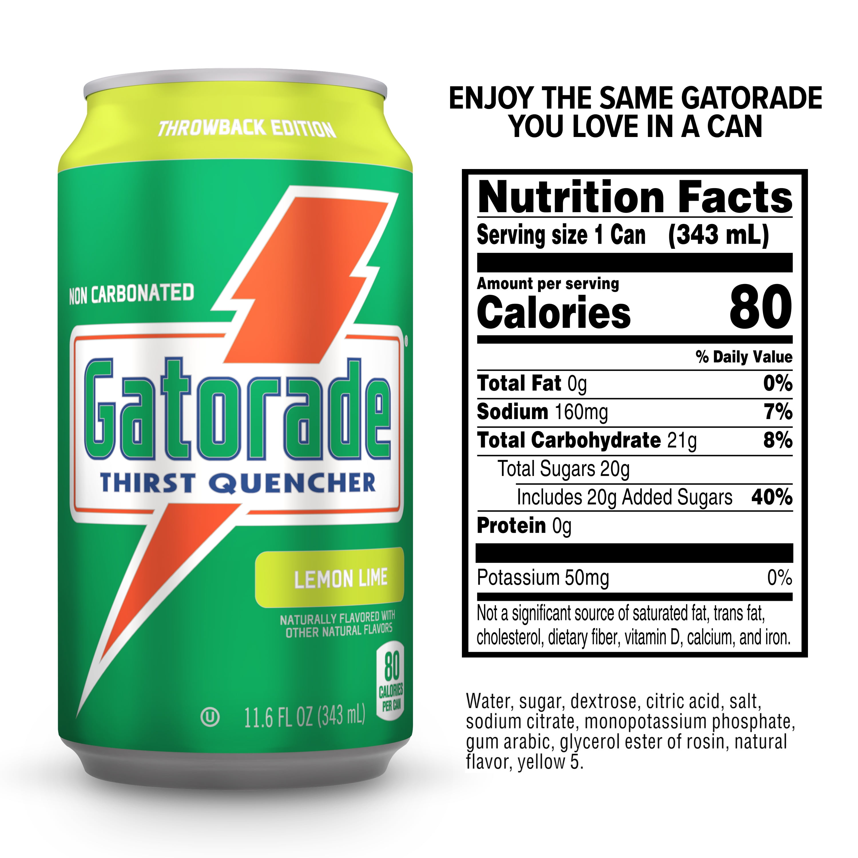 Gatorade Thirst Quencher Sports Drink Cans, Lemon Lime, Electrolytes, 12 fl oz Cans (18 Pack)