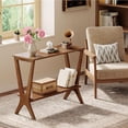 thumbnail image 2 of Tribesigns Retro 2-Tier Side Table, 23.6" Wooden Sofa End Table with Open Storage Shelves for Living Room, Bedroom, Small Space, Vintage Brown, 2 of 9