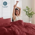 thumbnail image 4 of Bare Home Washed Duvet Cover Set - Ultra-Soft - Premium 1800 Collection - 3 Piece - Full, Rosewood, 4 of 9