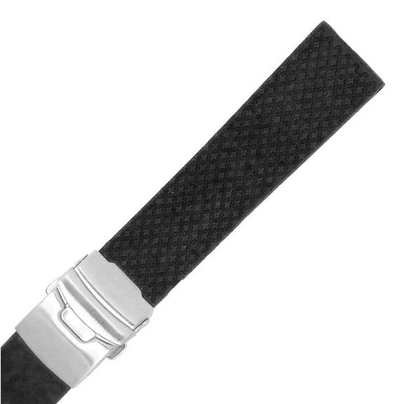 Hadley-Roma 22mm 'Men's' Silicone Watch Strap, Color:Black (Model: MS3367RA 220)