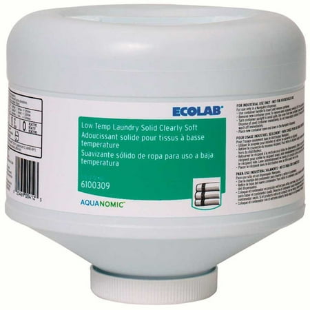 ECOLAB 6100309 Low Temp Laundry Solid Clearly Soft - (Best Low Sudsing Laundry Detergent)