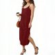 thumbnail image 3 of Vestido Corto para Mujeres Verano Color Sólido Cuello en V con Bolsillo, Manga Corta Vestido de Primavera Casual para Uso Diario, 3 of 7