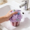 thumbnail image 4 of Shipiny Summer Swimming Pool Ice Cream Cake Bath Sponge, Shower Loofah Sponge, Exfoliating Body Scrubber, Soft Mesh Sponge for Daily Bathing., Purple, 4 of 5