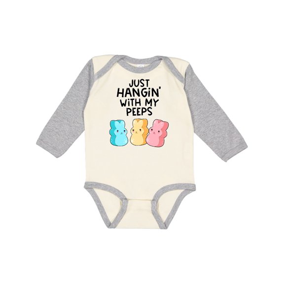 Inktastic Easter Just Hangin' with My Peeps Boys or Girls Long Sleeve Baby Bodysuit