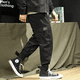 thumbnail image 4 of Pantalones cargo de algodón holgados y casuales con forro polar y pies mágicos para hombre de otoño e invierno de marca de moda para hombres, 4 of 4