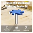 thumbnail image 4 of 6 Flutes CNC Spoilboard Surfacing Router Bit 12.7mm Shank 65mm Cutting Diameter Wood Milling Cutter Planer Woodworking Tool ,Widely Use, 4 of 7