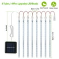thumbnail image 5 of 144LED Solar Meteor Shower String Lights, 12in Waterproof Xmas Decoration Light Falling String Lights for Wedding Party Christmas Lights, Cold White, 8Tube, 5 of 8