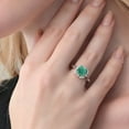 thumbnail image 4 of Gem Stone King 925 Sterling Silver Green Malachite and White Created Sapphire Engagement Ring for Women | 3.10 Cttw | Cushion 8MM | Gemstone Birthstone | Size 8, 4 of 6