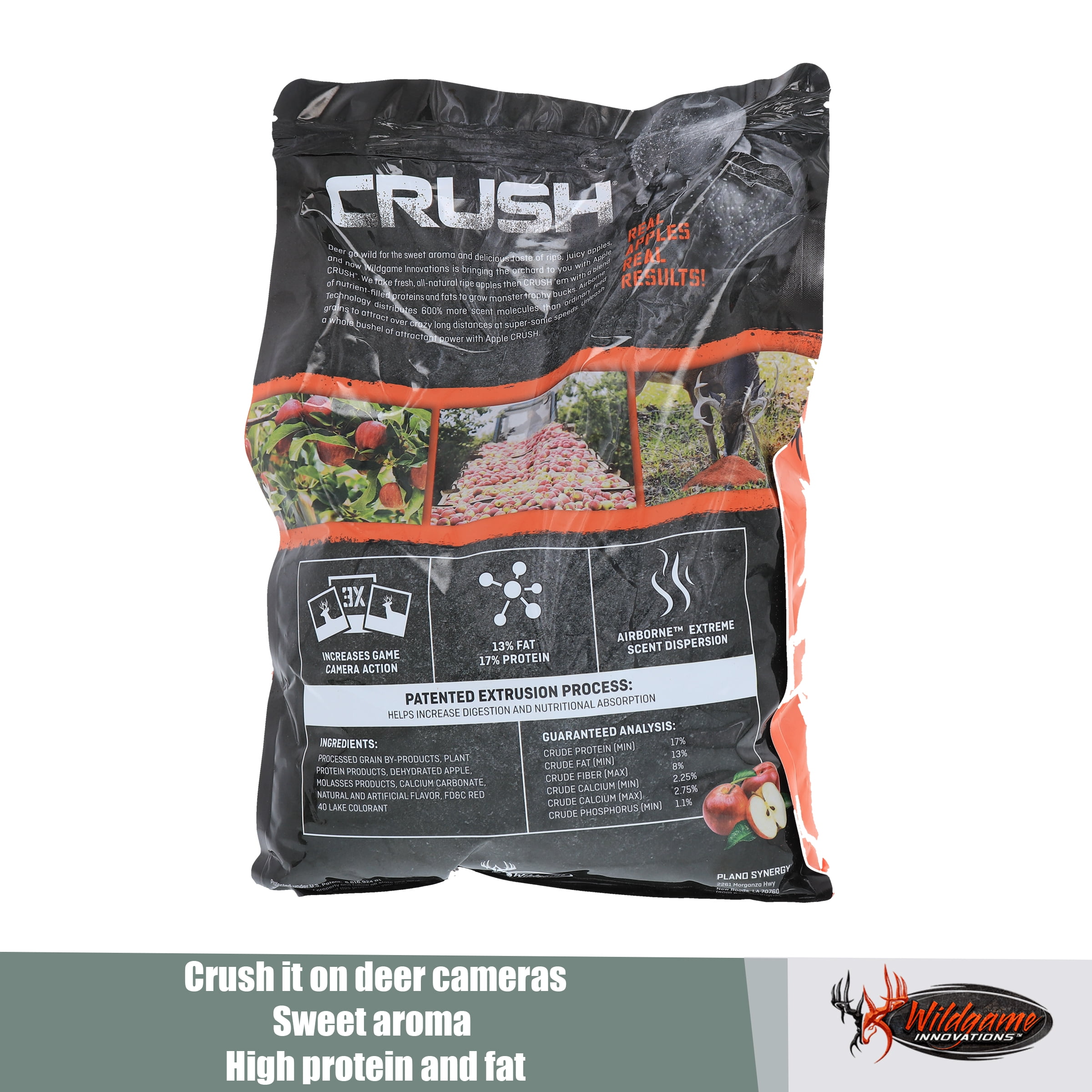 Wildgame Innovations Apple Crushed 5lb Deer Attractant | Powerful Long-Lasting Nutrient-Filled Sweet Ripe Apple Deer Feed for Hunting & Game Tracking