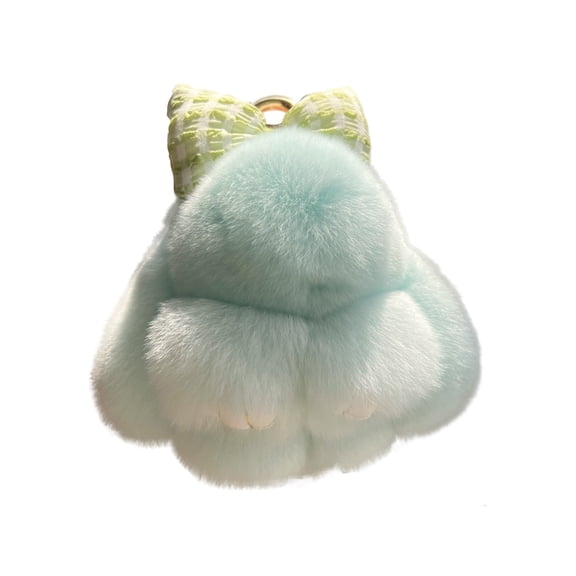 Soft Fluffy Rabbit Keychain,Cute Plush Bunny Key Rings,Plush Bunny Key Rings,Faux Fur Keyring,Pompom Keychain Decoration