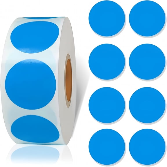 ACDANC Blue Circle Stickers 1000 Pcs Dot Stickers,1 Inch Round Color Coding Labels Can Writing for Family,Office,Student Classroom.
