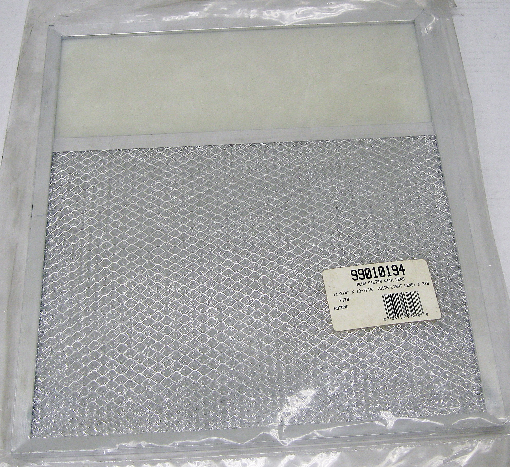 aluminum range hood filter with light lens