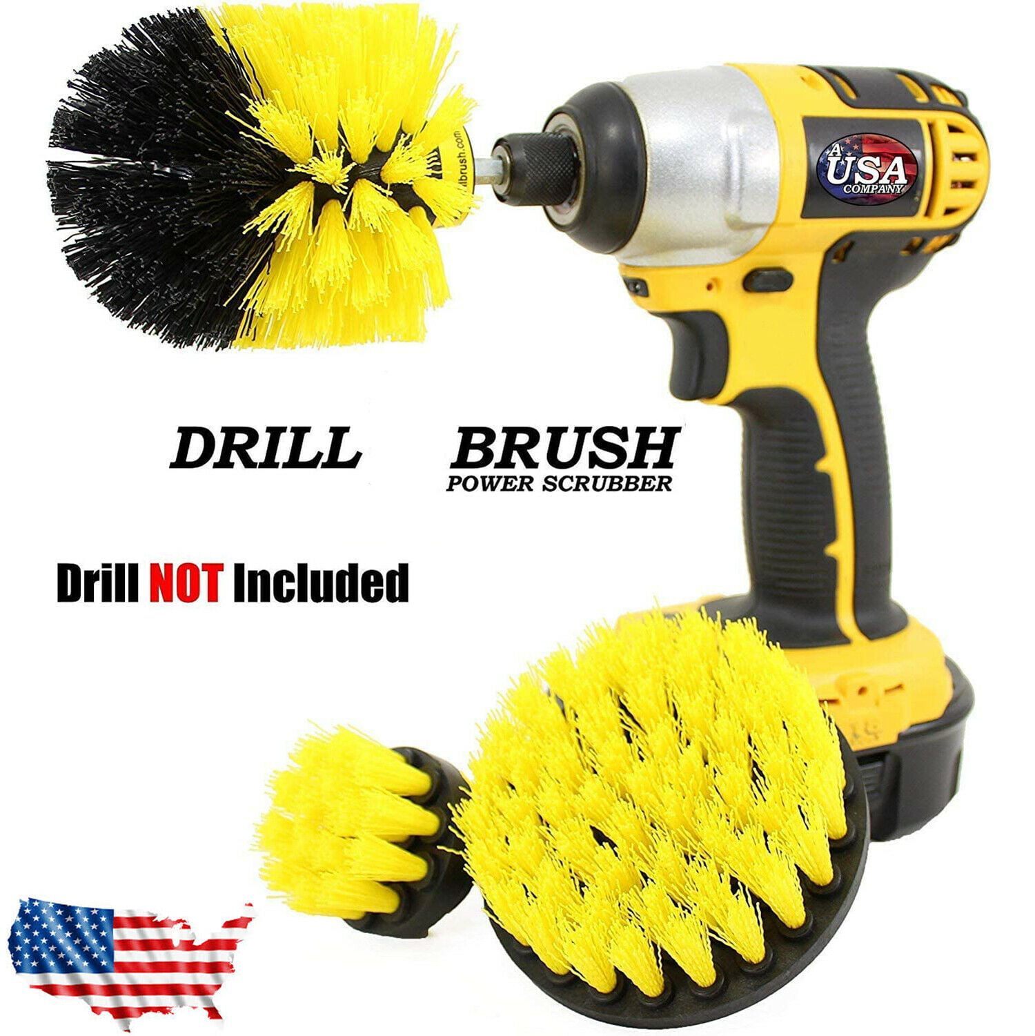 3PCS Drill Brush Power Scrubber Drill Attachments Carpet Tile Grout Cleaning Set 