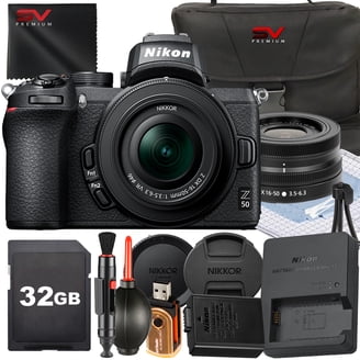 Nikon Z50 Kit: Mirrorless Camera, NIKKOR 16-50mm VR Lens, 64GB