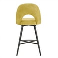 thumbnail image 6 of Weston Home Krista 24" Metal Swivel Mid Back Counter Stools, Set of 2, Yellow, 6 of 10