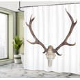 thumbnail image 5 of Ambesonne Deer Shower Curtain, Antlers Skeleton Hunter, 69"Wx84"L, Brown and Beige, 5 of 5