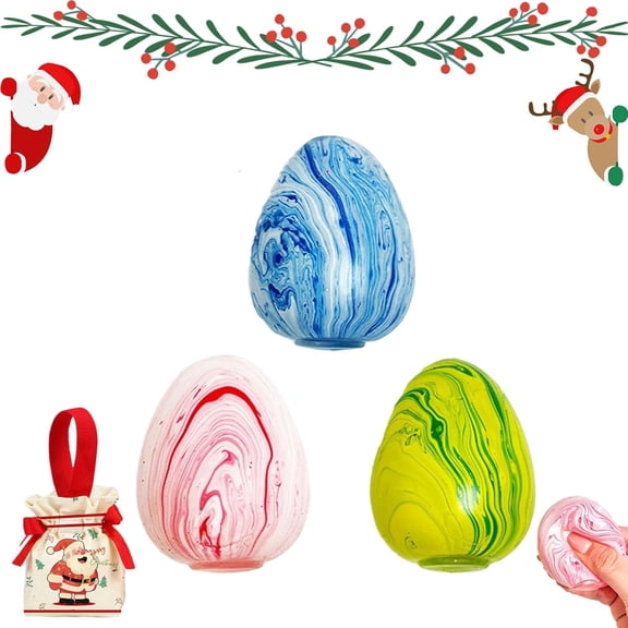 1Pcs Stress Easter Eggs for Adults Toys, 2Inch Gel Filled Squishy Toys Anxiety & Stress Reliever for Home, Office & School Bag, Easter Basket Stuffers, Easter Decor for Home