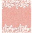 thumbnail image 3 of Peach Duvet Cover Set, Lace Design on Soft Colored Background Ornamental Pattern Wedding Inspired Image, Decorative 2 Piece Bedding Set with 1 Pillow Shams, Twin Size, Coral White, by Ambesonne, 3 of 3