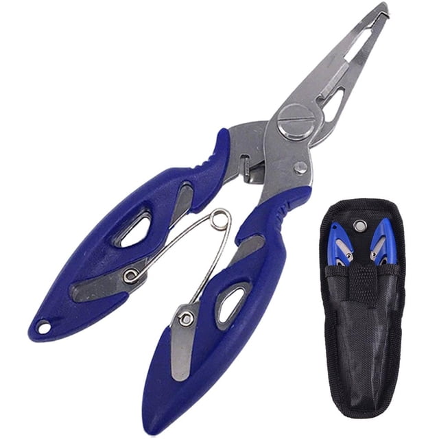 Stainless Steel Fishing Pliers with Comfort Grip Handle, Spring-Loaded