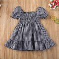 thumbnail image 2 of Robe à Carreaux à Manches Courtes pour Tout-Petite Fille Robe de Princesse, 2 of 4
