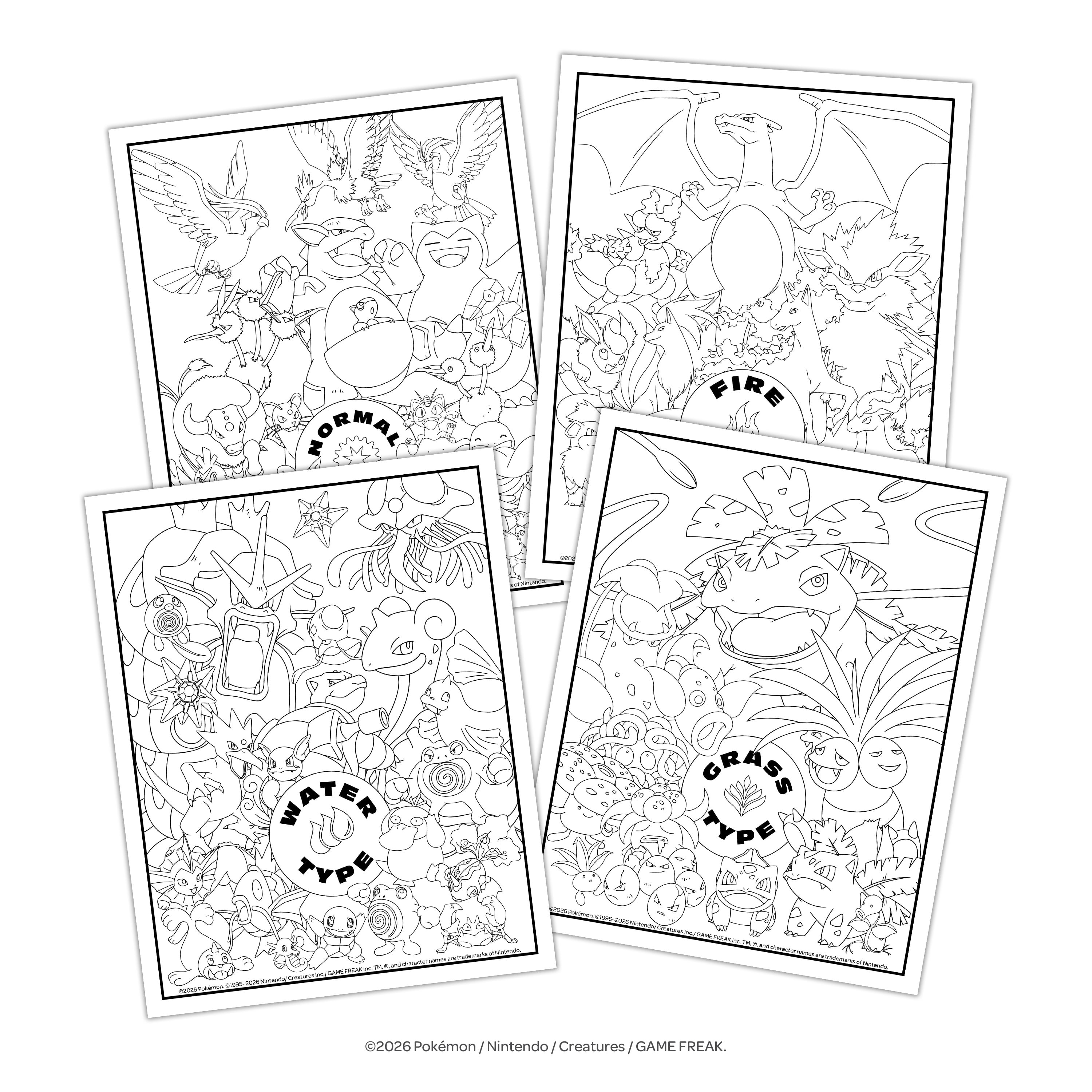Pokémon Gift Set with Coloring Book, Posters, Stickers, Crayons, Punch-Out Characters
